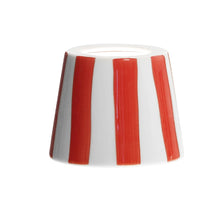 Load image into Gallery viewer, Change up your portable lamp with an easily swappable lampshade addition! Available in multiple colorways. Expertly crafted and hand-painted in Italy, this striped ceramic lampshade is available in multiple colorways to match any decor. Its unique handmade design offers a one-of-a-kind touch to elevate any living space.
