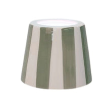 Load image into Gallery viewer, Change up your portable lamp with an easily swappable lampshade addition! Available in multiple colorways. Expertly crafted and hand-painted in Italy, this striped ceramic lampshade is available in multiple colorways to match any decor. Its unique handmade design offers a one-of-a-kind touch to elevate any living space.
