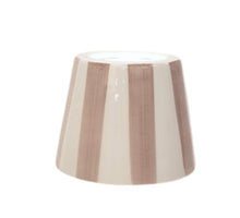 Load image into Gallery viewer, Change up your portable lamp with an easily swappable lampshade addition! Available in multiple colorways. Expertly crafted and hand-painted in Italy, this striped ceramic lampshade is available in multiple colorways to match any decor. Its unique handmade design offers a one-of-a-kind touch to elevate any living space.
