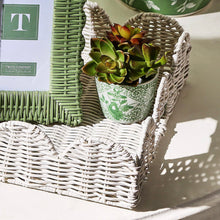 Load image into Gallery viewer, Crafted to seamlessly blend style and functionality, these trays are designed to enhance your dining and entertaining experiences, whether indoors or outdoors. Made from durable all-weather wicker, these trays boast a timeless aesthetic that complements any setting. Serve your favorite dishes, drinks, or appetizers with confidence, knowing that these trays are built to withstand the elements and stand the test of time.
