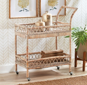 Burma Rattan Bar Cart