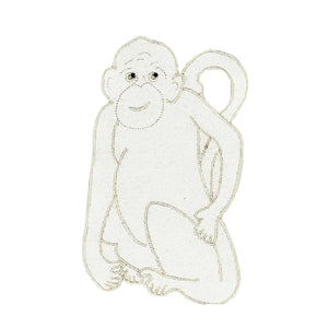 White Monkey Cocktail Napkins, Set of Four