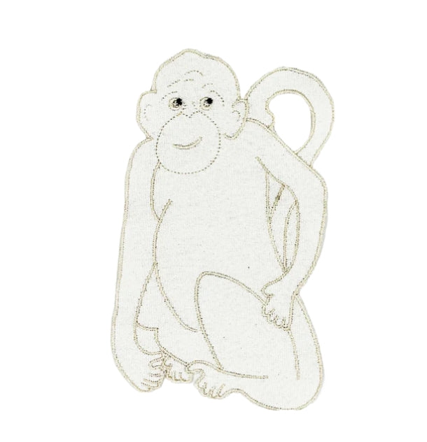 White Monkey Cocktail Napkins, Set of Four