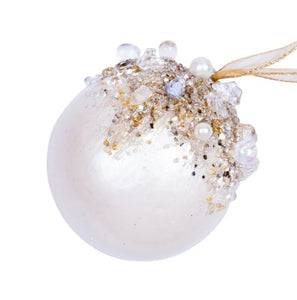 Dazzling Bejeweled Ball in Pearl