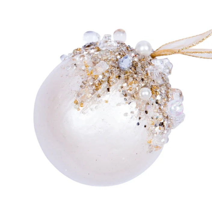 Dazzling Bejeweled Ball in Pearl