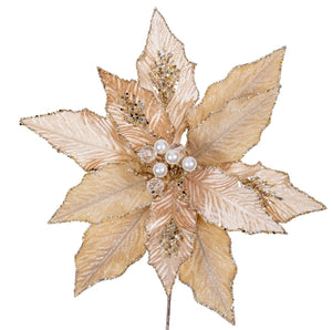 Festive Poinsettia Clip in Champagne