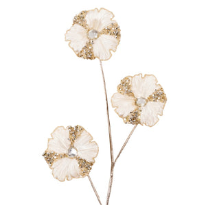 Ivory Trumpet Flowers Pick