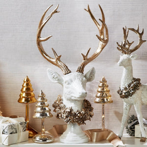 White Glitter Deer Head