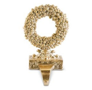 Gold Christmas Wreath Stocking Holder