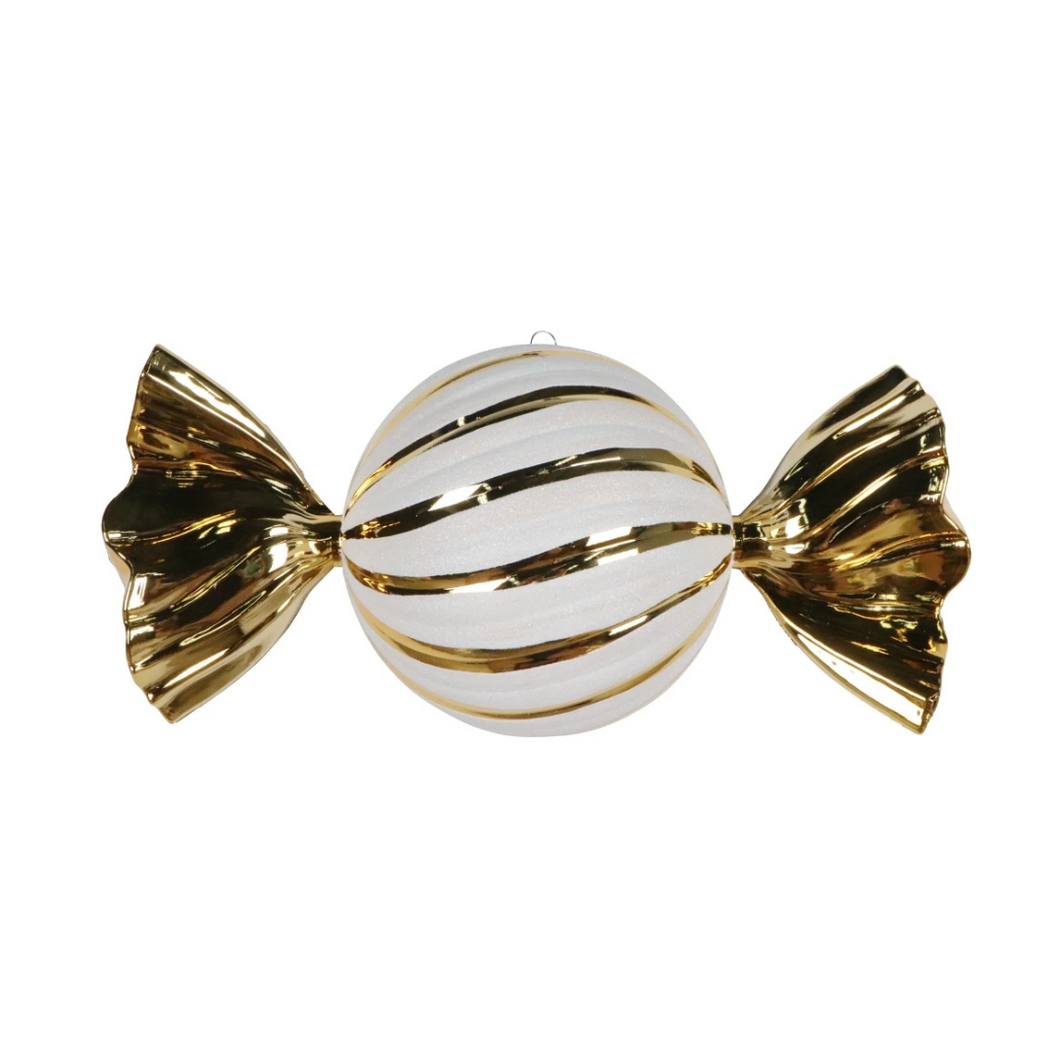 White & Gold Candy Ornament