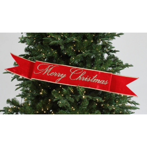 Merry Christmas Banner in Red