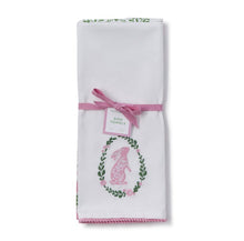 Load image into Gallery viewer, Made with 100% cotton, this towel set features a lovely embroidered design and charming pom-pom trim, as well as a delightful printed pattern. Whether in the kitchen or bathroom, these towels are guaranteed to bring a touch of Easter joy to your home.
