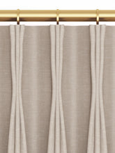 Load image into Gallery viewer, Experience the luxurious warmth and comfort of our Rosemary Linen Drapery Panels. Made from high-quality, luxury linen fibers, these panels add a touch of elegance and calm to any room. Their crisp neutral shades will brighten up your space without compromising your privacy. Soft to the touch, linen is known for its exceptional crispness and texture, making it a favored choice among those seeking a luxurious look and feel for their home decor. Adding a blend of polyester keeps your panels wrinkle-resistant 
