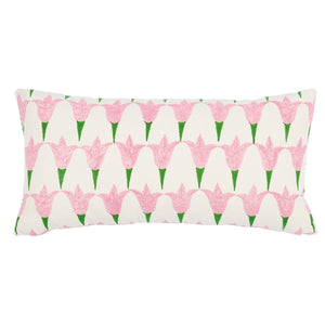 This Tulip Field Pillow showcases tulip designs on the front and irregular polka-dots on the back, completed with a knife-edge finish. The simplistic floral patterns are almost personified, radiating with bright colors and symbolizing hope and fresh starts. Made with a small-scale cotton fabric, this throw pillow is both uncomplicated and lively.