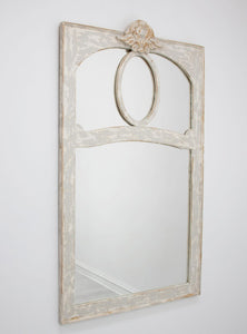 French Grey Trumeau Mirror