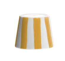 Load image into Gallery viewer, Change up your portable lamp with an easily swappable lampshade addition! Available in multiple colorways. Expertly crafted and hand-painted in Italy, this striped ceramic lampshade is available in multiple colorways to match any decor. Its unique handmade design offers a one-of-a-kind touch to elevate any living space.
