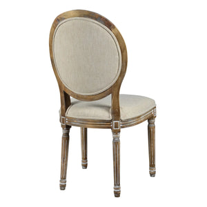 French Linen Tufted Dining Chair