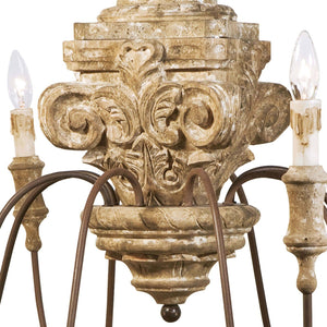 Wood Carved Chandelier