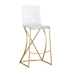 The Acrylic Johnson Counter Stool is a versatile addition to any kitchen counter. Combining clear acrylic and a matte metallic base, this counter stool offers a modern and feminine seating solution.