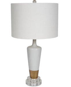 Ceramic Gold & Lucite Base Table Lamp