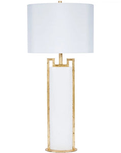 Featuring a glossy white finish and a sophisticated gold leaf accent alluding to Greek key motif, this Ellis Buffet Lamp is the perfect addition to elevate your home decor. With its timeless design, this buffet lamp is sure to impress and stand the test of time.