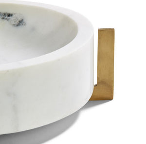 White Marble Bowl with Gold Stand