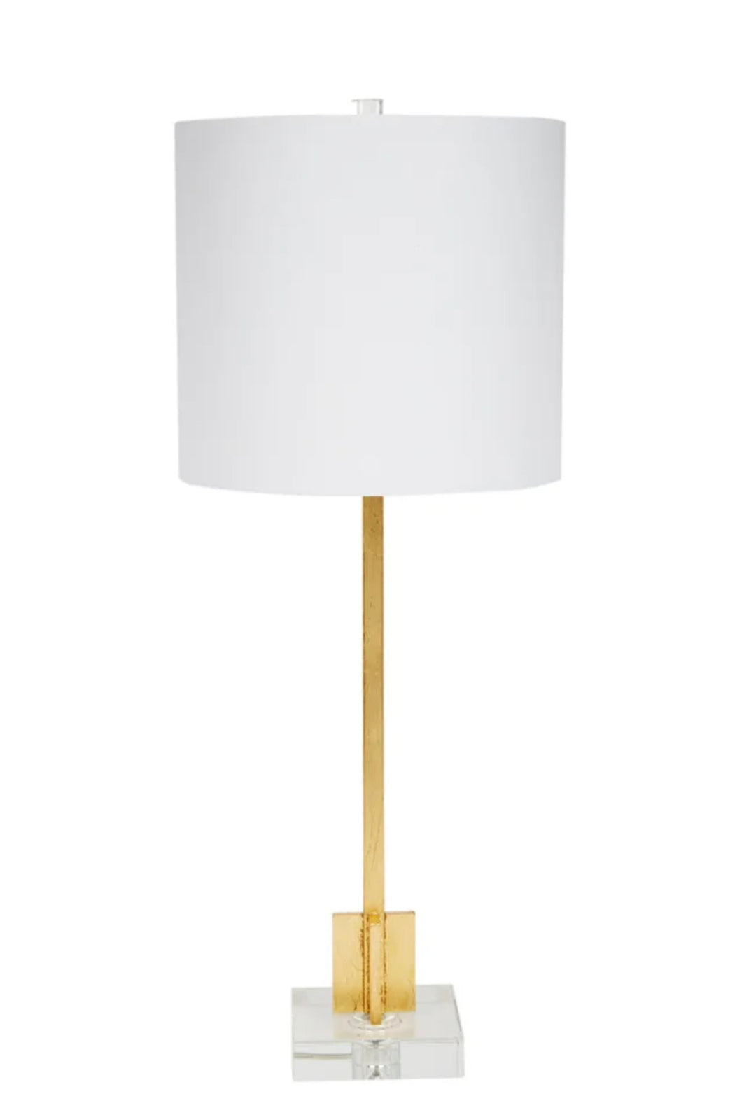 Experience luxury and elegance with the Abita Gold Leaf Buffet Lamp. The crystal base adds a touch of sophistication, while the white rectangular linen shade creates a soft and inviting glow.