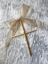 Load image into Gallery viewer, Gilded Cross with Ribbon Adornment
