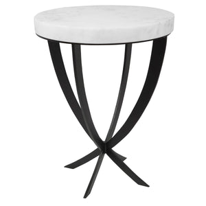 Marble & Forged Metal Accent Table