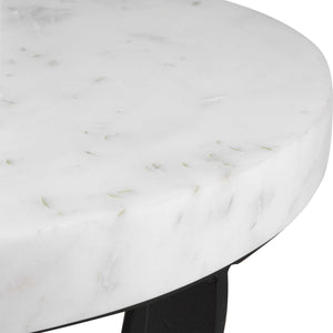 Marble & Forged Metal Accent Table